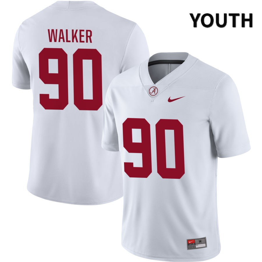 Alabama Crimson Tide Youth Tristan Walker #90 NIL White 2022 NCAA Authentic Stitched College Football Jersey ML16R85GI